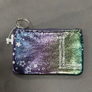 Claire's Shimmering Starry Pouch - Purple and Green